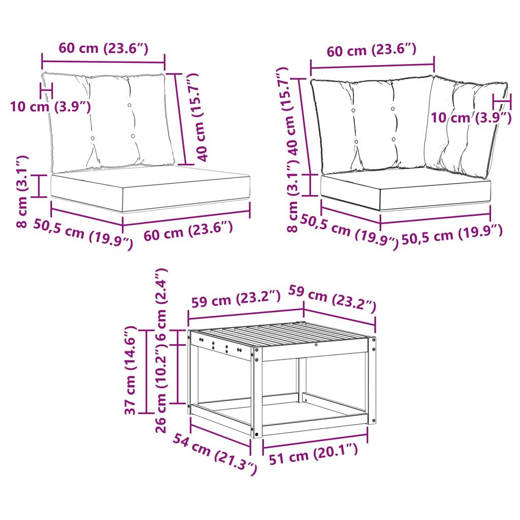 Outdoor Sofa Set with Cushions 7 pcs Natural and Black