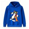 Kids Boys Girls Hoodie Sweatshirt, Funny Cartoon Cat Mouse Playing Flute Print Pullover Top, Casual Soft Long Sleeve Hooded Clothes for Boys Girls