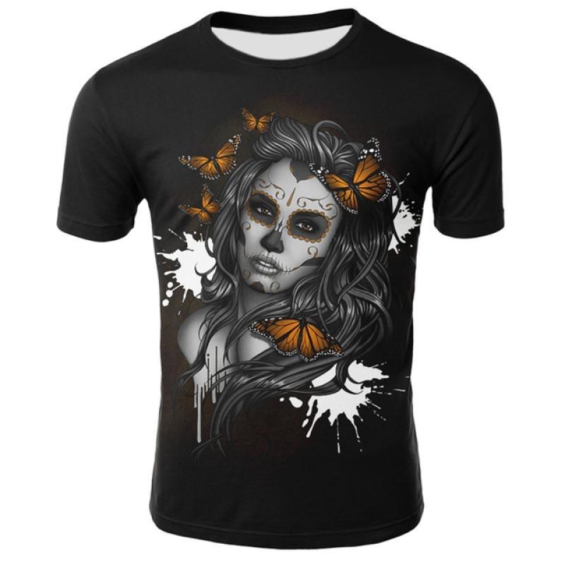 Men T Shirt Spirit Anime 3D Fluorescent Angel Print T Shirt Unisex-Adult Hipster 3D T Shirts