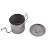 SOUUXIU Titanium Coffee Gooseneck Folding Drip with Lid Pot, 400ml, Spout, Handle, Ultralight, Outdoor-Friendly, Kettle, Odorless,