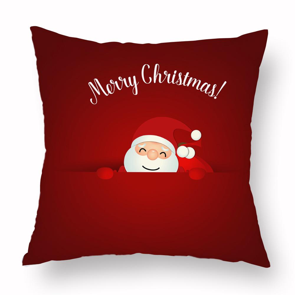 Santa Claus Pillow Case Bell Home Decoration Living Room Sofa Cushion New Snowflake Pillow Can Be Customized