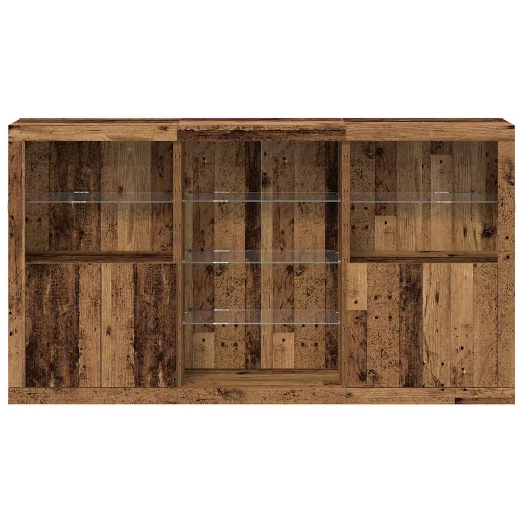 LED Sideboard Reclaimed Wood Look 181.5 x 37 x 100 cm Engineered Wood