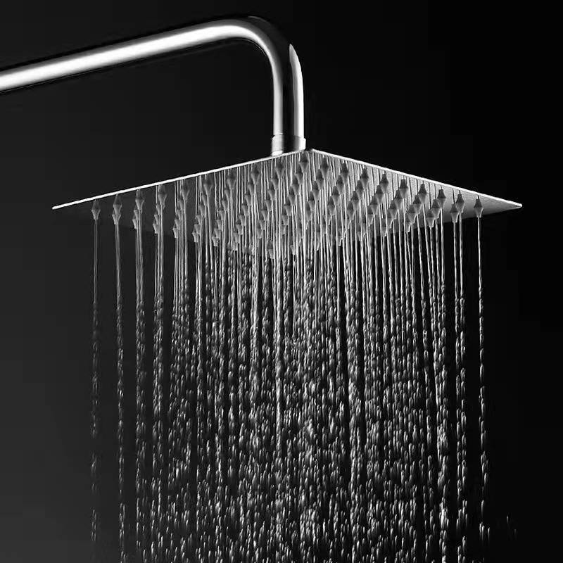 Stainless Steel Ultra-thin Shower Head with Awning 12/10/8 Inch Rain Shower Head Chrome-plated Round and Square Shower Awning