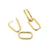 1 Pair Women Earrings Paper Clip Shape Hollow Out Polished Alloy Geometric Bland Style Club Party Commuting Hanging Earrings Ear Jewelry