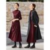 Women's Winter Wool Blend Semi-High Collar Two-Piece Skirt Set