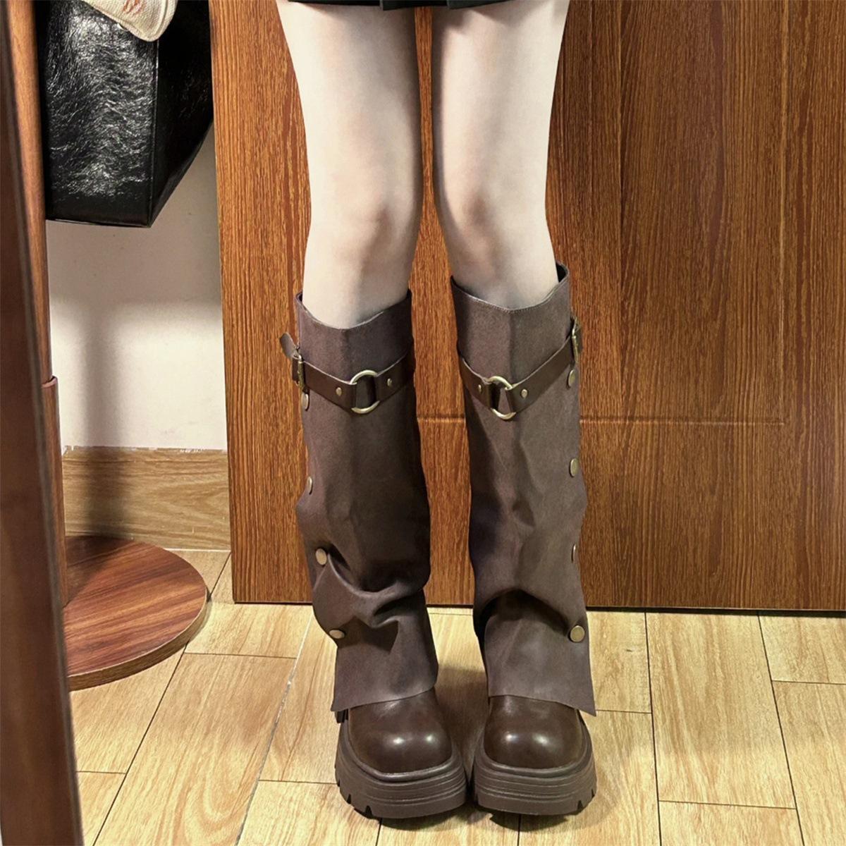 

Spice Girl Maillard Pants Boots Women s 2025 New Fashion Versatile Small Height Increasing Thick-soled Knight Boots 40