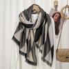 Winter Thick Viscose Scarf Geometric Plaid Fringe Cotton Shawls And Wraps Pashmina Stole Bufandas Muslim Hijab Sjaal 180*90Cm