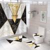 Bathroom Shower Curtain Four-piece Digital Printing Marble Waterproof Shower Curtain Toilet Partition Curtain Bath Mat