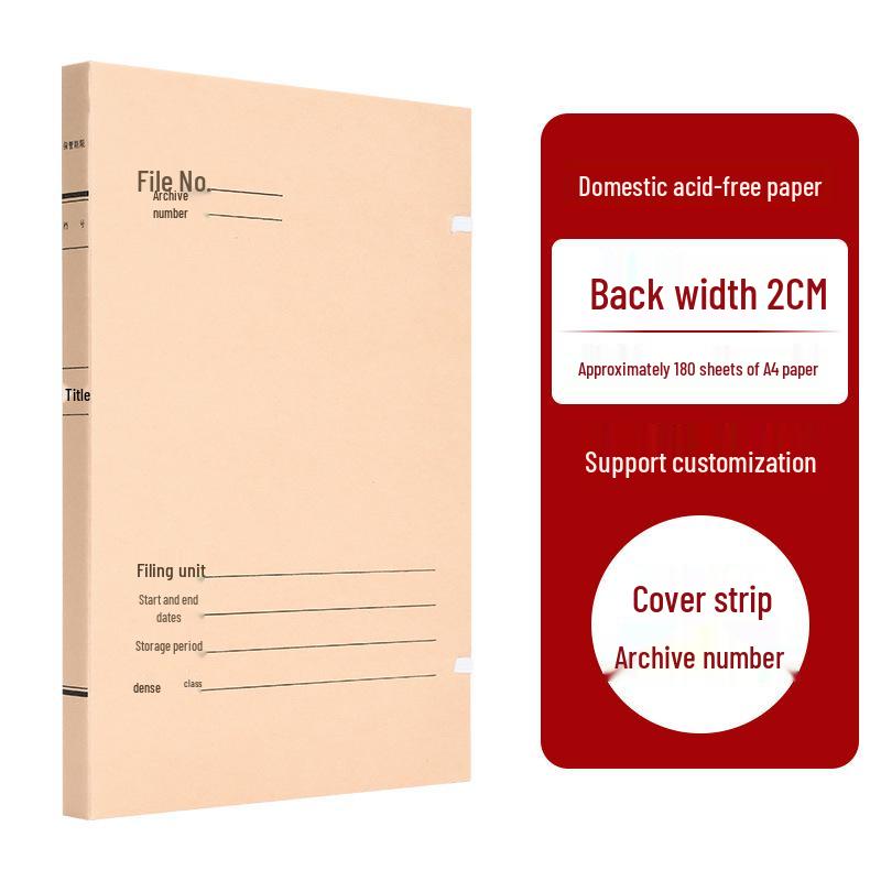 Pack of 10 Acid-Free Kraft Paper A4 Document Boxes - Thickened for Engineering and Construction Files