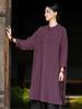 Women's Asymmetrical Zen Robe with Stand-up Collar and Frog Buttons - Retro Style Cheongsam Dress