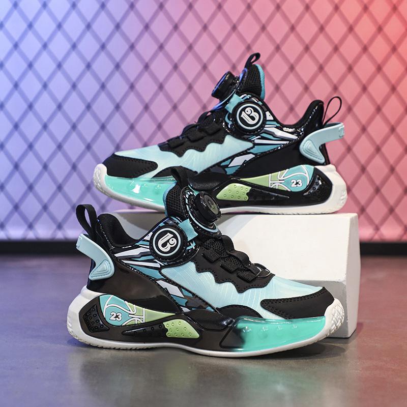 Wiosenne/Jesień/Zima Chłopięce trampki Koszykarskie trampki Lekkie Sportowe Modne Obrotowe Guziki Dziewczęce trampki