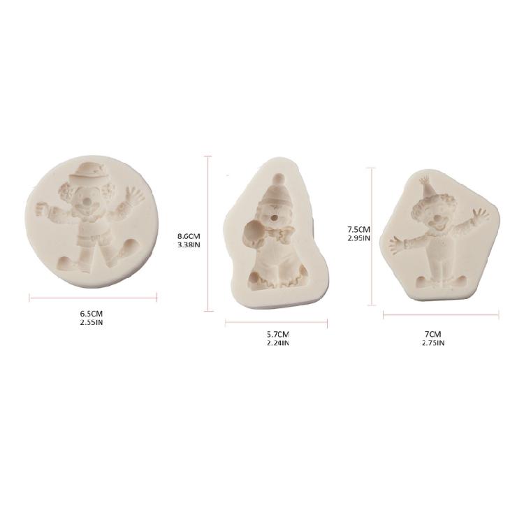 Funny Clown Shaped Silicone Mold Fondant Mould Baking DIY Supplies Nonstick