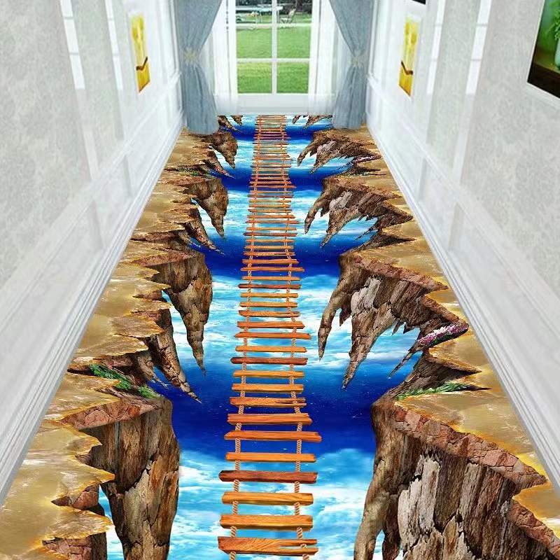 New 3D Fun Adventure Corridor Doormat Bedroom Kitchen Floor Mat Decoration Game Doormat Rug Idyllic Carpet Living Room