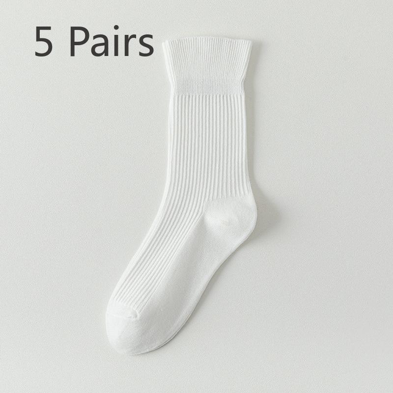 5 Pairs of Women's Autumn Cotton Vertical Striped Tube Stocking
