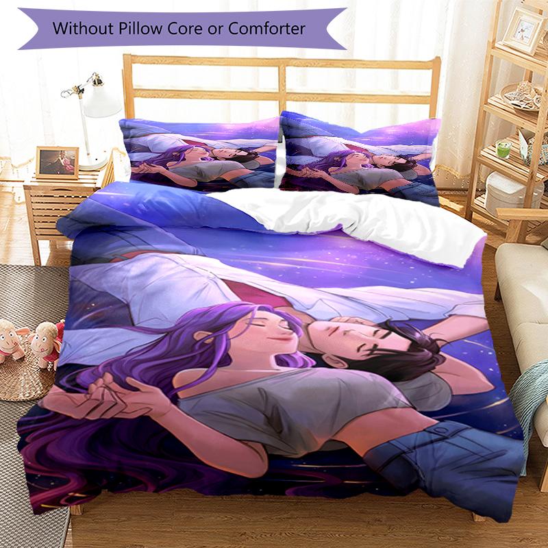 3pcs KPop Demon Hunters18 Design Cover Set - HD Printed Bedding with 1 Cover and 2 Pillowcases - Perfect for Home and Dorm Decor