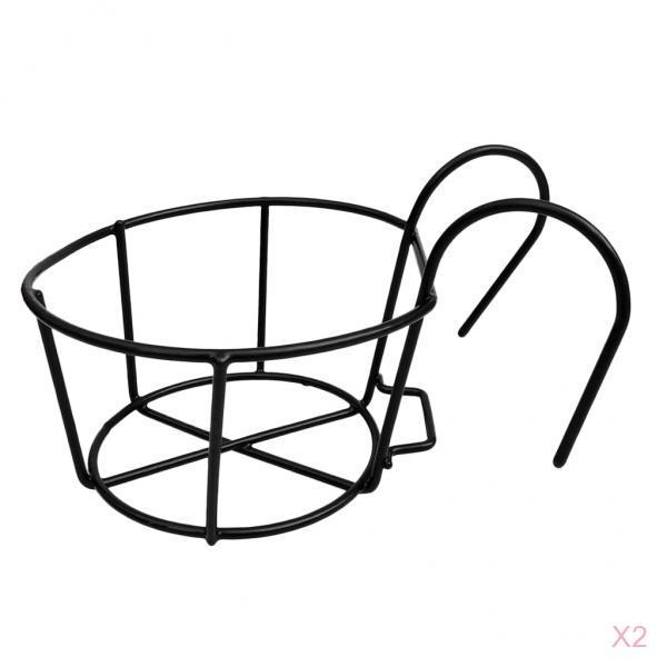 2 Plants Flowerpot Hanging Basket Holder Iron Vase Bracket