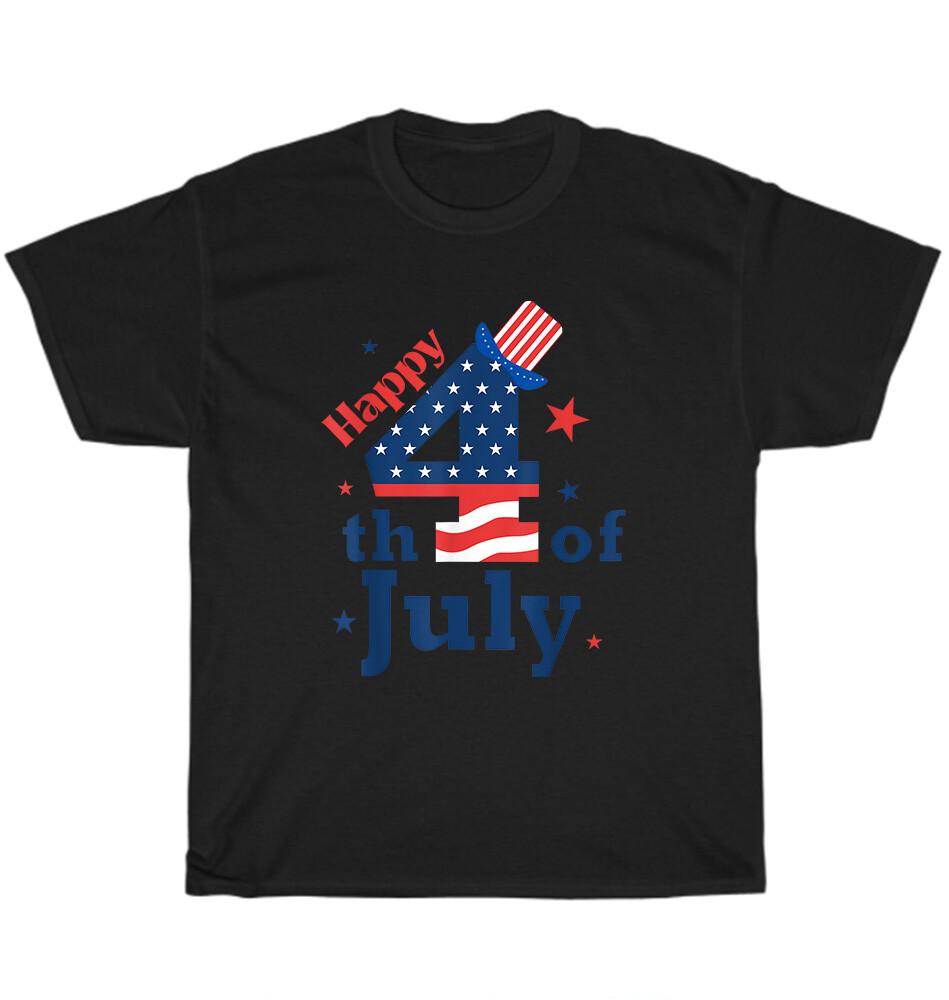 

Счастливого 4 июля Патриотическая Американская Флаг США Футболка Унисекс Смешная Футболка Подарок НОВАЯ S
