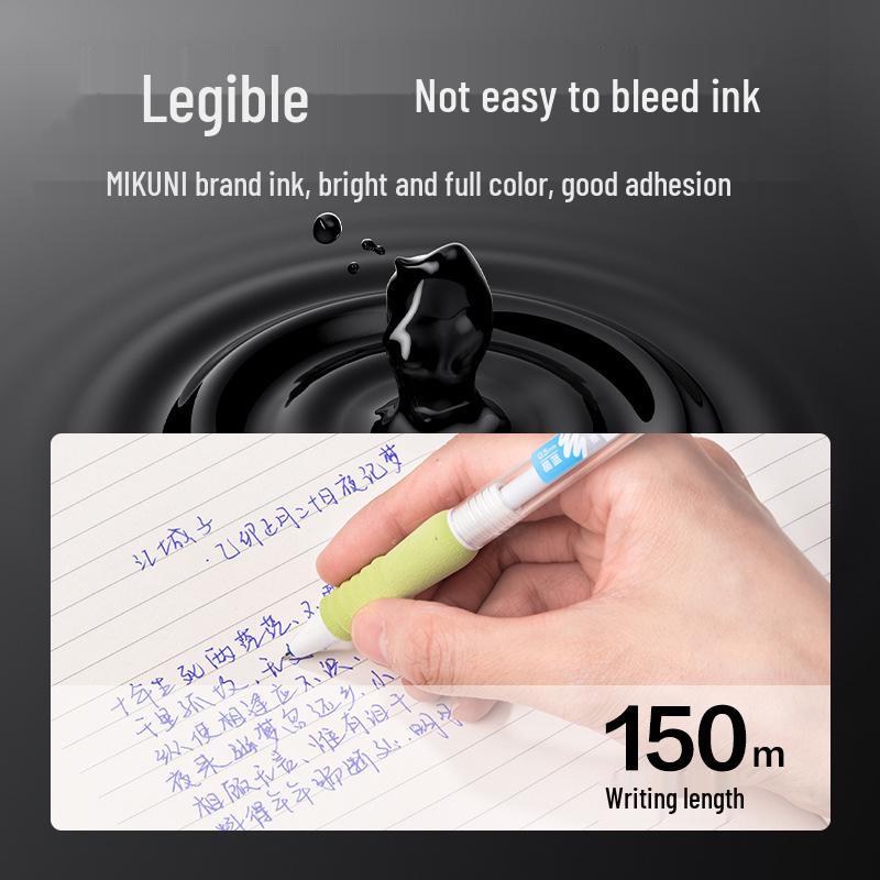 Deli SE201 Clickable Erasable 0.5mm Pen Refill - Blue/Black Magic Eraser for Students