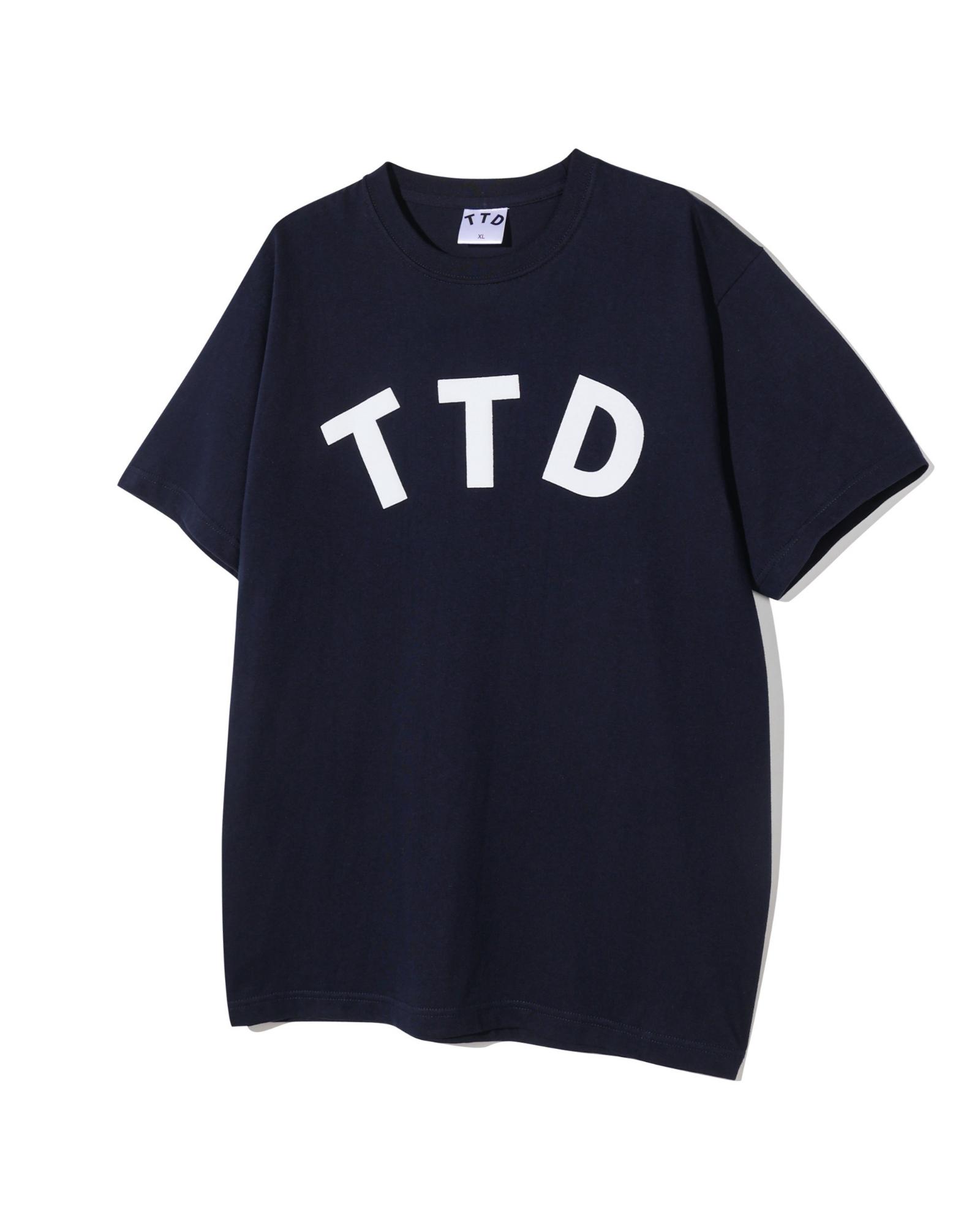 Titidi Big Curved Logo T-Shirt Navy White Logo/S