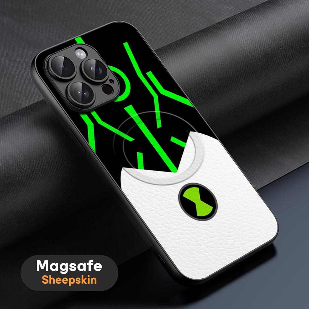Ben 10 classic cartoon fashion pattern Phone Case For iPhone 16 15 14 13 12 11 Plus Pro Max High-end Luxury Magsafe Sheepskin