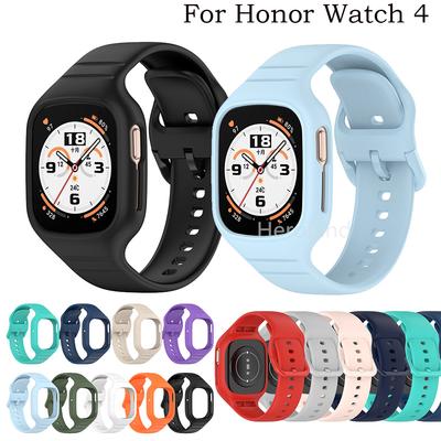 Sport Silicone Watchband For Huawei Honor Watch 4 Strap Smarwatch Wriststrap For Honor Watch4 Bracelet Accessories 2 In 1 Belt