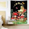 Tapestry of the Moon Phase, Mushroom, Frog, and Butterfly