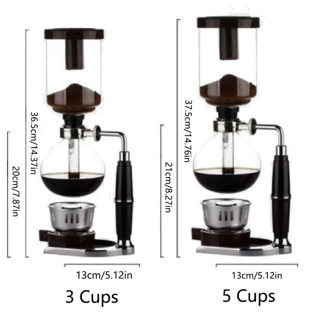 Vintage Vacuum Coffee Brewer Heat-Resistant Coffee Machines Filtered Siphon Coffee Maker  Home