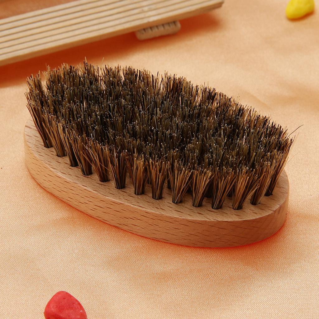 Men Brd Shaving   Brush Oval Brd Hair Clning Brush Mustache Portable   Comfortable Travel Home Use Wooden Handle