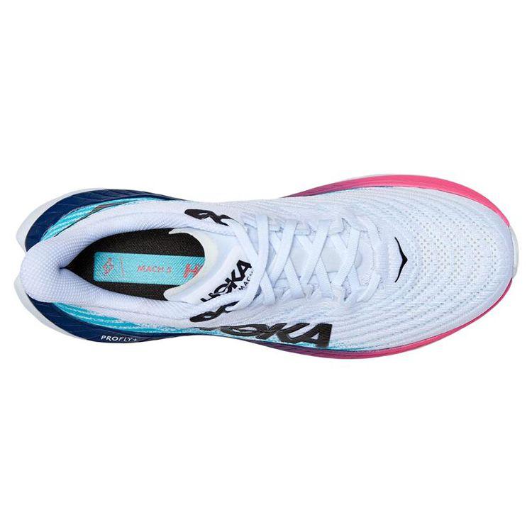 HOKA  Mach 5 White Scuba Blue Women Sneakers 1127894-WSBB