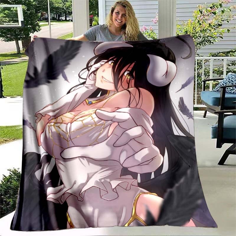 Albedo Anime Overload Sex Throw Blanket Flannel Soft Air-conditioning Blankets Gift for Boy Boyfriend Living Room Decoration