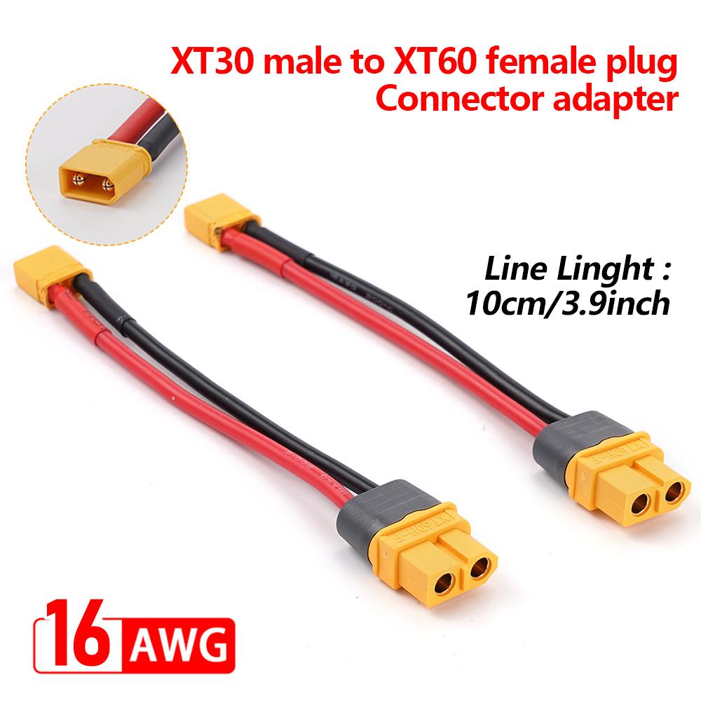 

Адаптер роз єму XT30 від папа до XT60 із силіконовим дротом 100 мм 16AWG для акумулятора RC Lipo