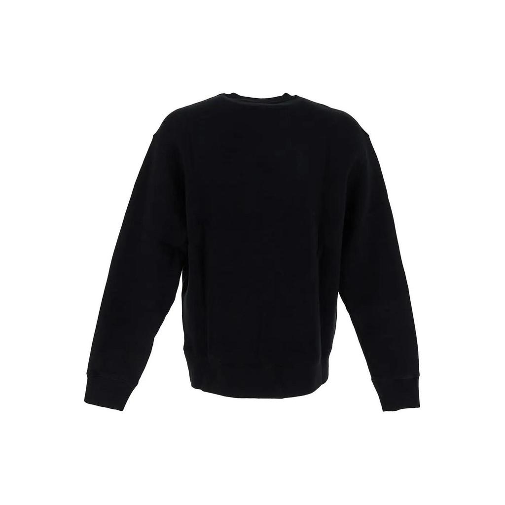 Maison Kitsune Ss24 Crewneck Logo Patch Long Sleeve Sweatshirt Men sweatshirt Black MM00313KM0307P199