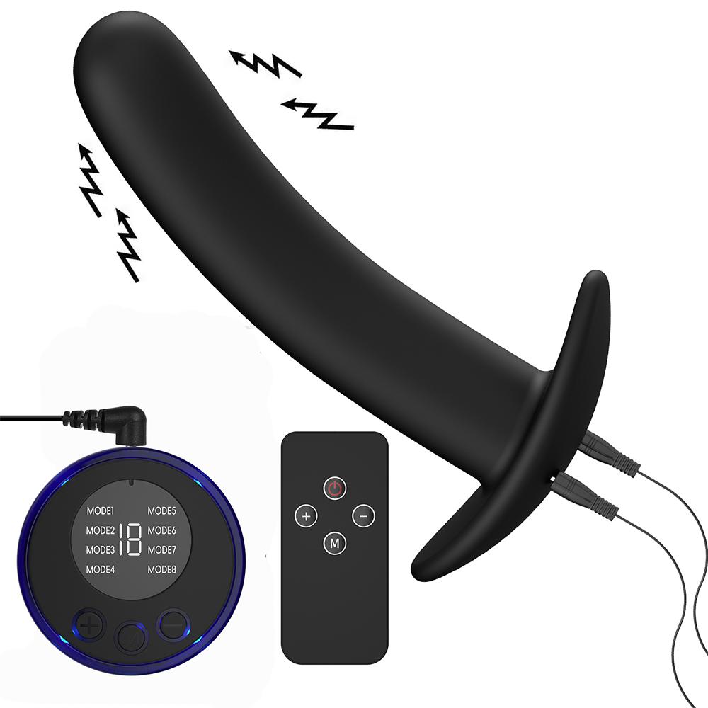 Silicone Anal Butt Plug Prostate Massage Vagina Stimulation Remote Control Electric Shock Sex Toys Men Women Masturbation