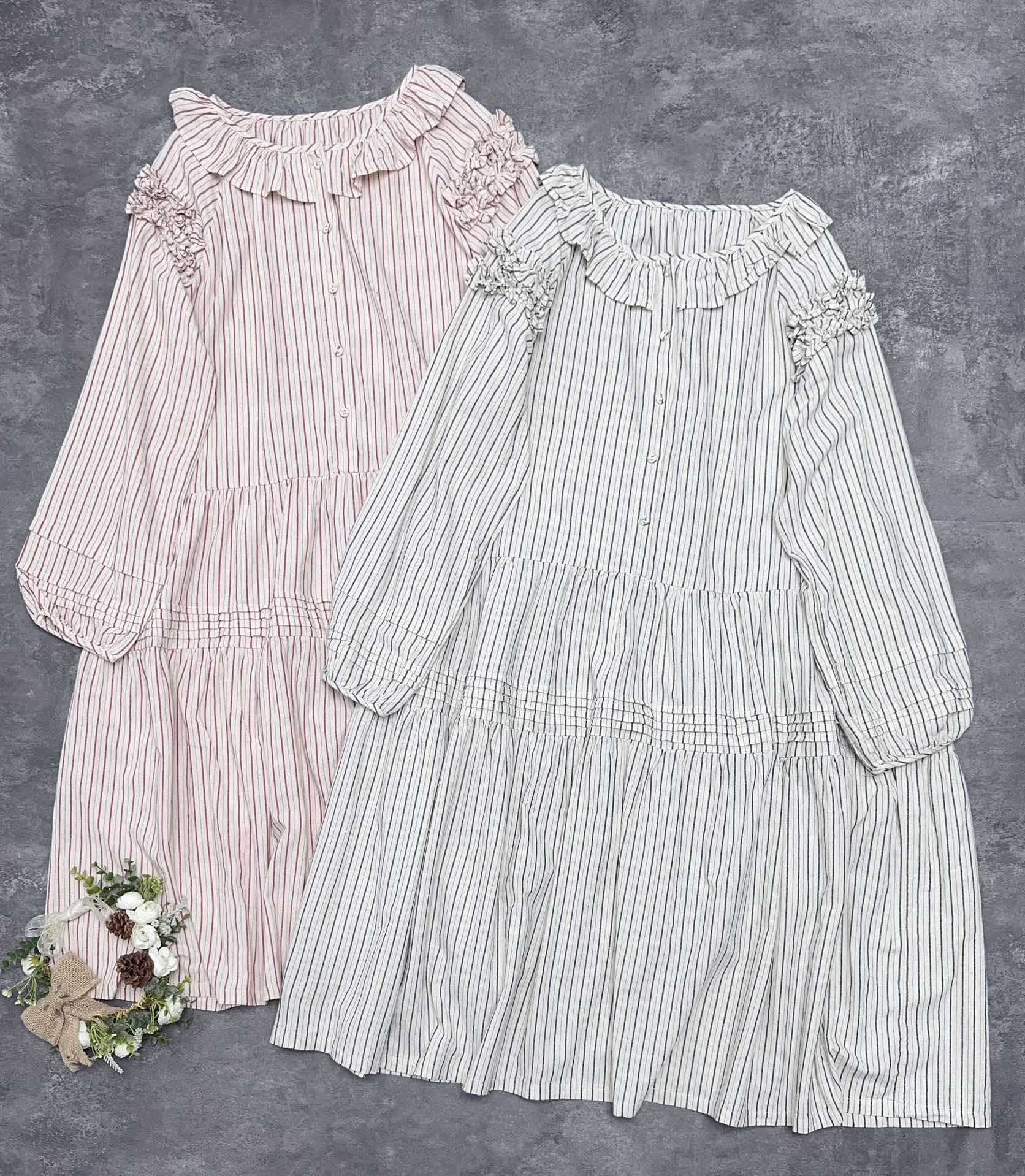 

Johnature Японский Fungus Stripe Гладкое Платье Весенние Свободные Лоскутные Оборки Mori Повседневные Женские Платья One Size синий