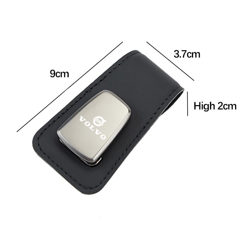Volvo Car Sun Visor Glasses Clip leather Magnetic Storage Holder For C30 V50 S90 V70 XC90 V40 SC60 XC60 XC40 190h R XC S60 V60