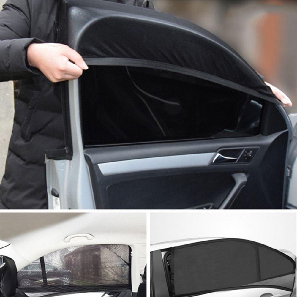 4Pcs/Set Flexible Car Window Screen Mesh Car Window Sunshade Front/Rear Side Window