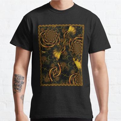 Plus Size S-3XL Spiral Abstract Printed T-shirt  Men's Tops Fashion Clothes Tees