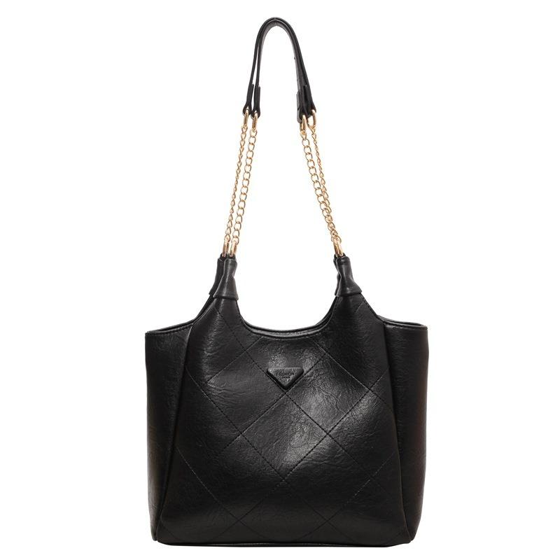 

Premium sense retro large-capacity bag women s new autumn and winter versatile shoulder bag commuter bag tote bag чорний