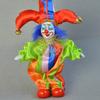 Flexible Part Ceramic Clown Statue Bright Fabric Costume Seasonal Decoration Gift For Christmas Celebration 6 Inches