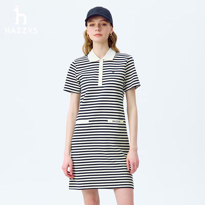 

HAZZYS Women s Summer Color-Block Lapel Knit Dress M (160/84A 38)