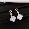Zircon Fritillary four-leaf flower stud earrings temperament elegant exquisite versatile earrings women