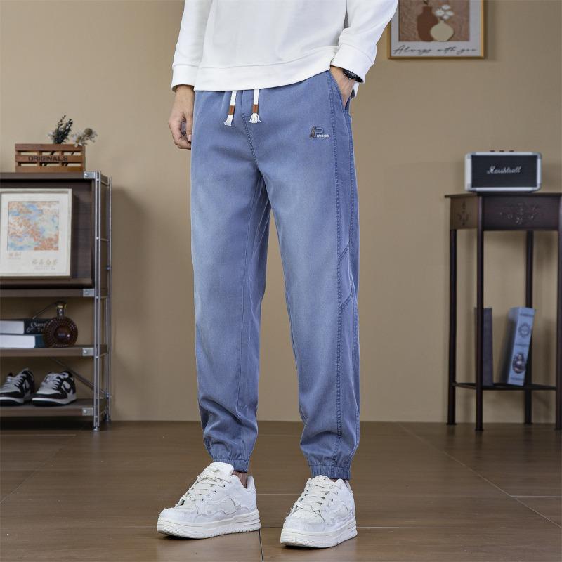 

Брюки Мужские Новые Мужские Повседневные Брюки Модные Универсальные Свободные и Узкие С завязками на щиколотках Эластичные Удобные Эластичная талия Мужские Брюки 38