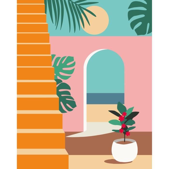 Creart 24x30 cm vacation mode, adulte, peinture par numéros, 25524, ravensburger