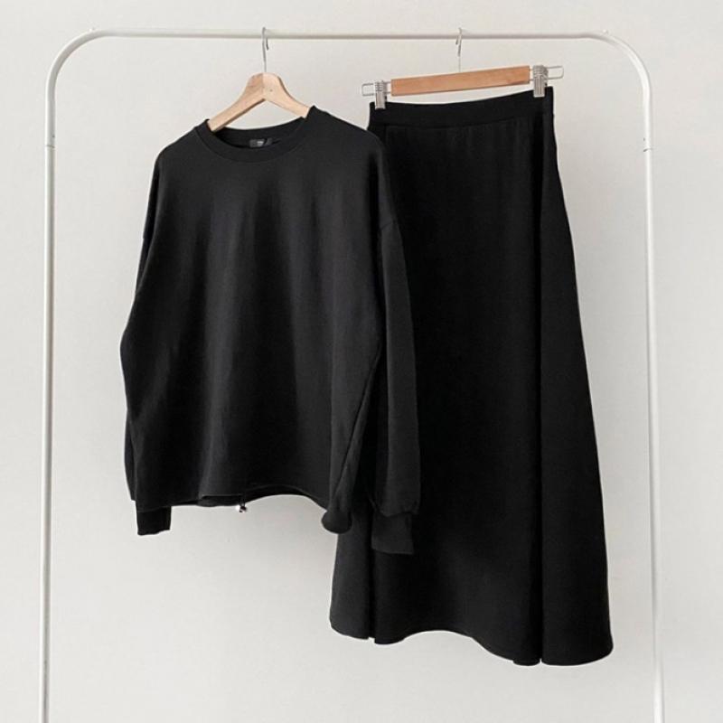 Shop   Women One Mile T shirT Long skirT seT Gray Ara wseT 3022