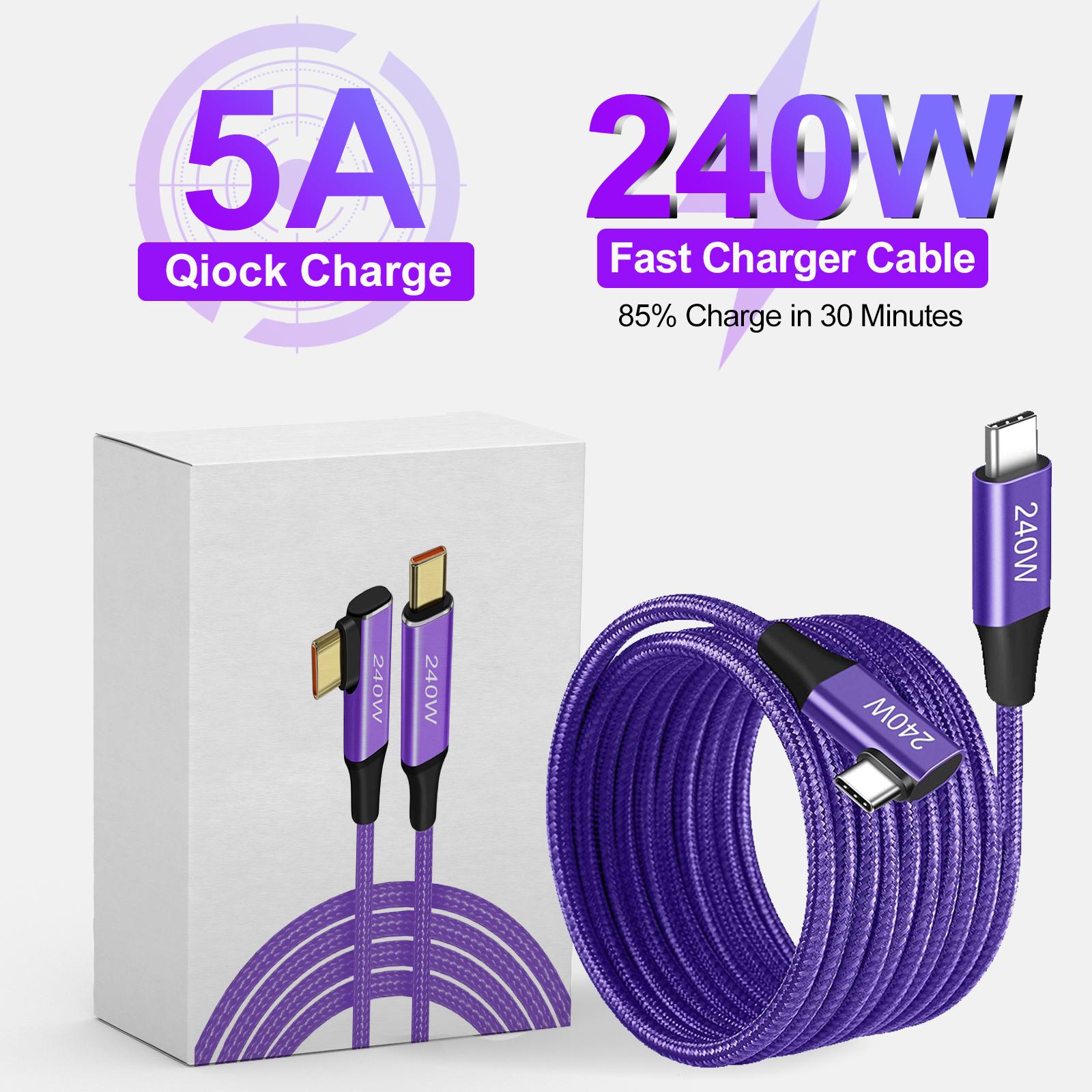 

PD 240W USB Type C to Type C кабель для быстрой зарядки для iPhone 15 Pro Max Samsung S24 23 22 Xiaomi Macbook Laptop 6A кабель для зарядки 1m