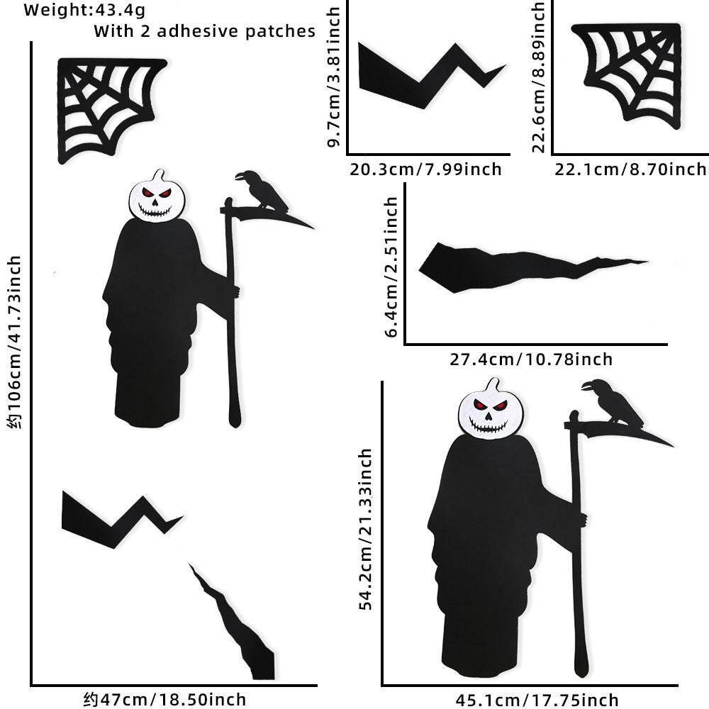 Terrifying Halloween Felt Door Stickers With Wicked Demons And Vampires For Haunted House Vibes