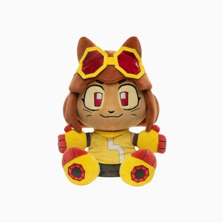 Voorverkoop Anime Zelfde Spel Randproducten Pluche Speelgoed Schattige Gele Kat Robot Dinosaurus Cartoon Pop Rol Ornament Verzameling Verjaardagscadeau