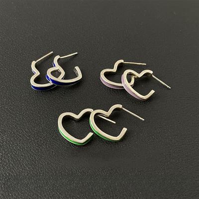 Niche Retro Glue-dropped Heart-length Earrings for Women