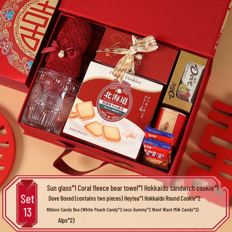 Luxury Chinese Wedding Candy Gift Box with Sugar Candies, Bridesmaid Favors, Return Gifts, and Thank You Tokens