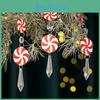 Festive 3pcs Red And White Candy Cone Ornaments For Christmas Tree Decorations